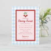 Cherry Sweet Baby Shower Kaart (Staand voorkant)