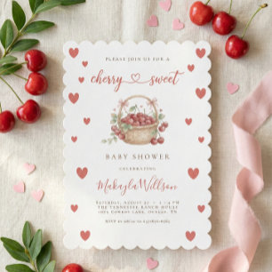 Cherry Sweet Baby Shower Waterverf Fruit Hartjes Kaart