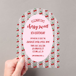 Cherry Sweet Birthday Acryl Uitnodigingen