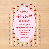 Cherry Sweet Birthday Acryl Uitnodigingen (Voorkant)