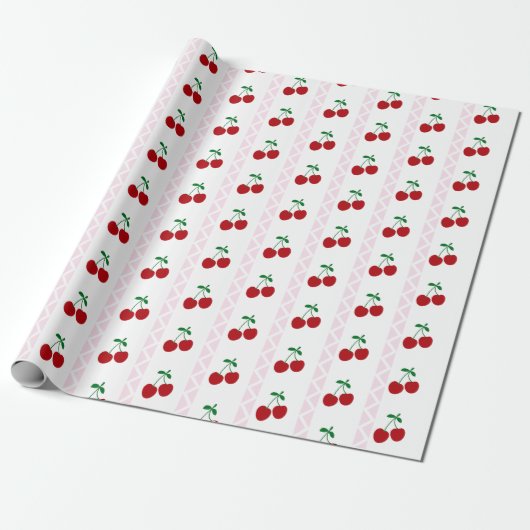 Cherry Sweet Birthday Cadeaupapier (Uitgerold)
