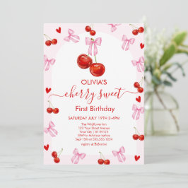 Cherry Sweet Birthday Cherries 1st Birthday Kaart