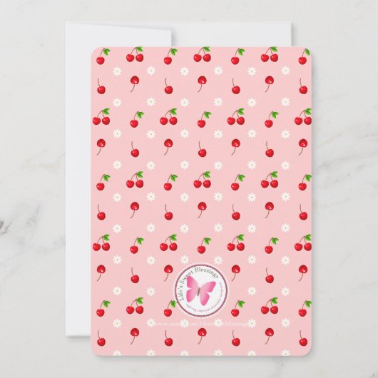Cherry Sweet Birthday Kaart (Achterkant)