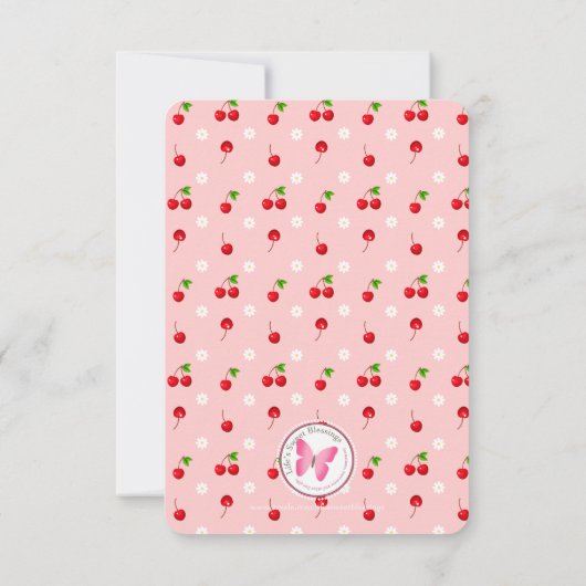 Cherry Sweet Birthday Kaart (Achterkant)