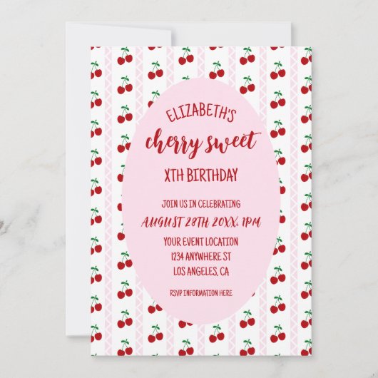 Cherry Sweet Birthday Kaart (Voorkant)