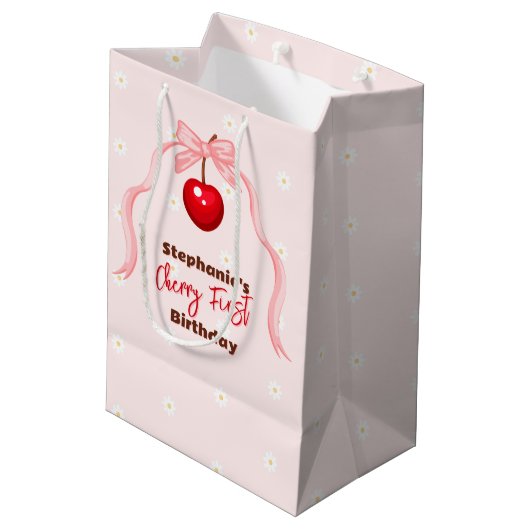Cherry Sweet Birthday Medium Cadeauzakje (Achterkant Gekanteld)