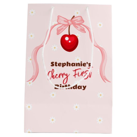 Cherry Sweet Birthday Medium Cadeauzakje (Achterkant)