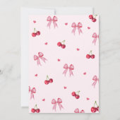 Cherry Sweet Birthday Party Bow Theme Girl  Kaart (Achterkant)