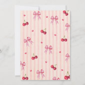 Cherry Sweet Birthday Party roze Bow Girl Kaart (Achterkant)