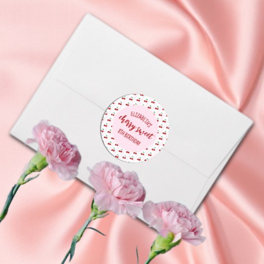 Cherry Sweet Birthday Ronde Sticker