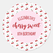 Cherry Sweet Birthday Ronde Sticker (Voorkant)