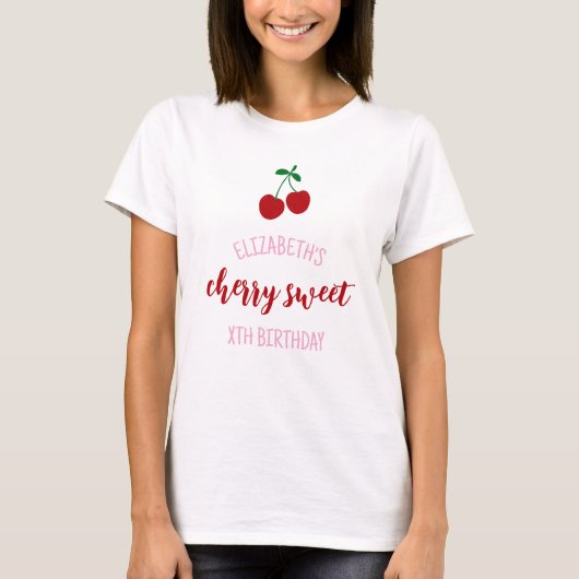 Cherry Sweet Birthday T-shirt (Voorkant)