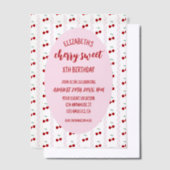 Cherry Sweet Birthday Vellum Uitnodigingen (Offset)