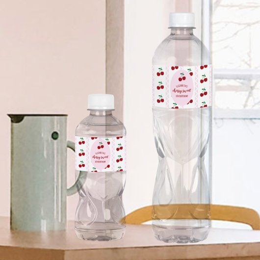 Cherry Sweet Birthday Waterfles Etiket