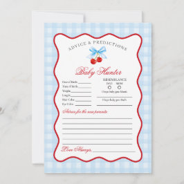 Cherry Sweet Blue Coquette Advies voor Baby Kaart