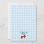 Cherry Sweet Blue Coquette Advies voor Baby Kaart (Achterkant)