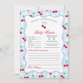 Cherry Sweet Blue Coquette Advies voor Baby Kaart