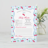 Cherry Sweet Blue Coquette Advies voor Baby Kaart (Staand voorkant)