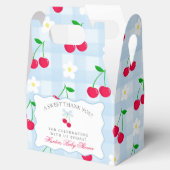Cherry Sweet Blue Coquette Baby shower Favoriete B Bedankdoosjes (Geopend)
