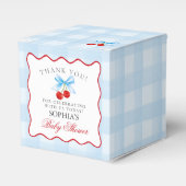 Cherry Sweet Blue Coquette Baby shower Favoriete D Bedankdoosjes (Voorkant Zijde)