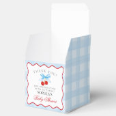 Cherry Sweet Blue Coquette Baby shower Favoriete D Bedankdoosjes (Geopend)