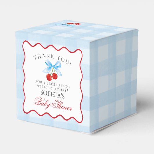 Cherry Sweet Blue Coquette Baby shower Favoriete D Bedankdoosjes (Achterkant)