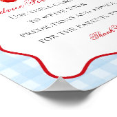 Cherry Sweet Blue Coquette Boog Advies voor Baby Poster (Hoek)