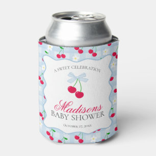 Cherry Sweet Blue Coquette Bow Baby shower Favorie Blikjeskoeler