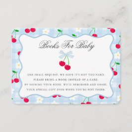 Cherry Sweet Blue Coquette Bow Boeken voor Baby Ka Informatiekaartje
