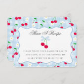 Cherry Sweet Blue Coquette Bow Deel een Recept Kaa Informatiekaartje (Voorkant / Achterkant)