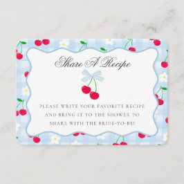 Cherry Sweet Blue Coquette Bow Deel een Recept Kaa Informatiekaartje