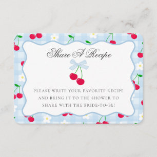 Cherry Sweet Blue Coquette Bow Deel een Recept Kaa Informatiekaartje