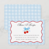 Cherry Sweet Blue Coquette Bow Deel een Recept Kaa Informatiekaartje (Voorkant / Achterkant)