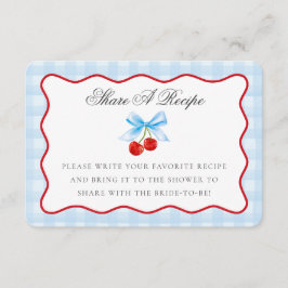 Cherry Sweet Blue Coquette Bow Deel een Recept Kaa Informatiekaartje