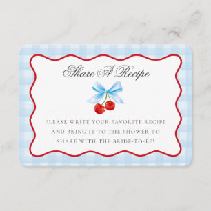 Cherry Sweet Blue Coquette Bow Deel een Recept Kaa Informatiekaartje