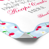 Cherry Sweet Blue Coquette Bow Deel een Receptteke Poster (Hoek)