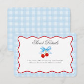 Cherry Sweet Blue Coquette Bow Details Kaart invoe (Voorkant / Achterkant)