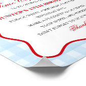 Cherry Sweet Blue Coquette Bow Gingha Time Capsule Poster (Hoek)