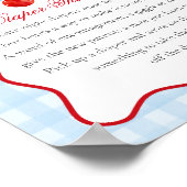 Cherry Sweet Blue Coquette Bow Luier Gedachten Poster (Hoek)