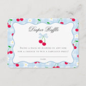 Cherry Sweet Blue Coquette Bow Luier Raffle Kaart (Voorkant)