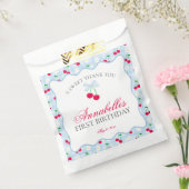 Cherry Sweet Blue Coquette Bow Verjaardag Dessert Bedankzakje (Gezegeld)