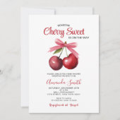 Cherry Sweet Bow is onderweg naar Baby shower Kaart (Voorkant)