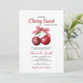 Cherry Sweet Bow is onderweg naar Baby shower Kaart (Staand voorkant)
