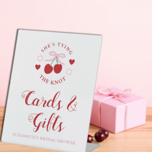 Cherry Sweet Bruiloft Cards & Cadeaus Reclamebord Met Voetstuk
