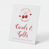 Cherry Sweet Bruiloft Cards & Cadeaus Reclamebord Met Voetstuk (Voorkant)