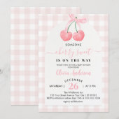 cherry Sweet Cherries Baby shower Kaart (Voorkant / Achterkant)