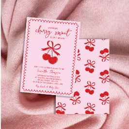 Cherry Sweet Elegant Hand getrokken Baby Girl Douc Kaart