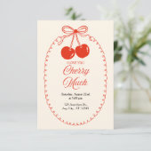 Cherry Sweet Feest Uitnodiging 🍒 (Staand voorkant)
