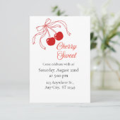 Cherry Sweet Feest Uitnodiging 🍒 (Staand voorkant)