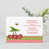 Cherry Sweet Invitation Kaart (Staand voorkant)